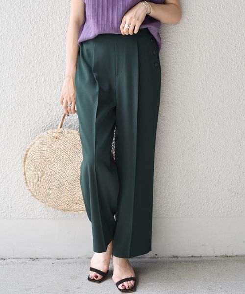 SHIPS（シップス）の「サイドボタンパンツ◇（その他パンツ・レディース・ベージュ/グリーン/ブラック・34/36/38/40）」の3枚目の写真