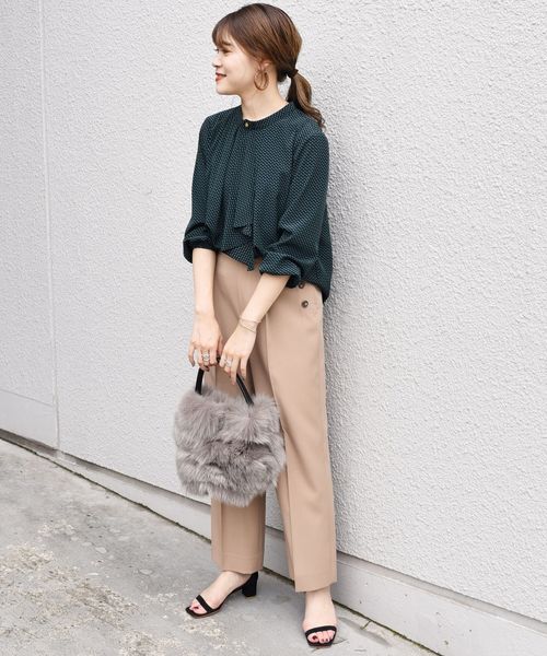 SHIPS（シップス）の「サイドボタンパンツ◇（その他パンツ・レディース・ベージュ/グリーン/ブラック・34/36/38/40）」の8枚目の写真