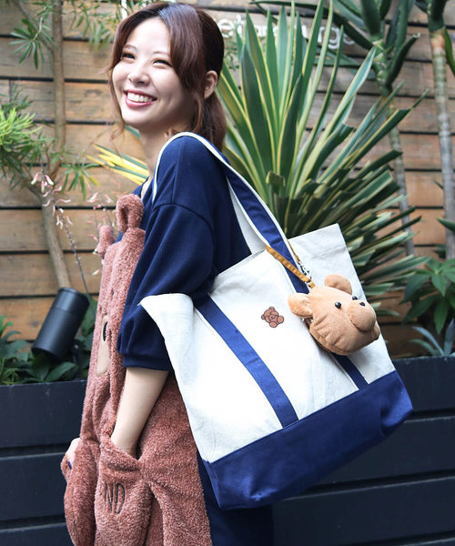 Rivet Surge リベットアンドサージ の くま刺繍キャンバストートbag トートバッグ Wear Rivet Surge リベットアンドサージ の くま刺繍キャンバストートbag トートバッグ Wear