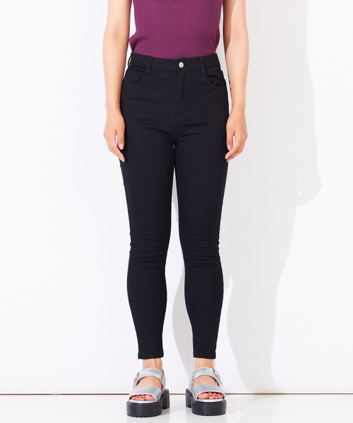 WEGO(ウィゴー)の「WEGO/デイリーハイウエストスキニーパンツ(デニムパンツ・レディース・ダークインディゴブルー/ブラック/インディゴブルー・LARGE/X-SMALL/SMALL/MEDIUM)」の10枚目の写真