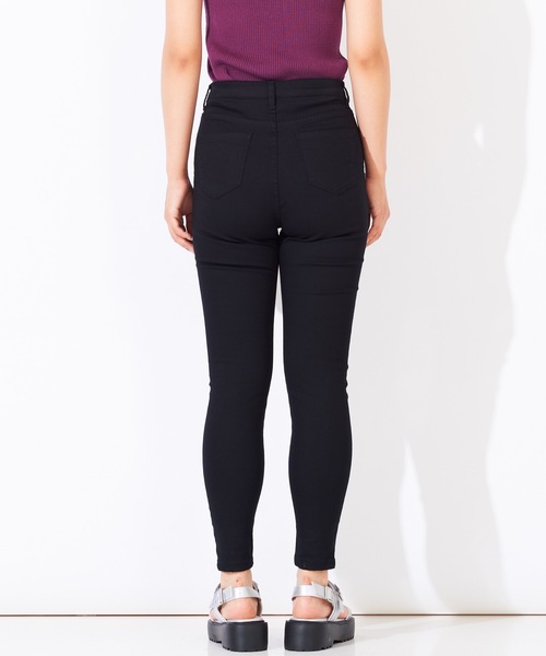 WEGO(ウィゴー)の「WEGO/デイリーハイウエストスキニーパンツ(デニムパンツ・レディース・ダークインディゴブルー/ブラック/インディゴブルー・LARGE/X-SMALL/SMALL/MEDIUM)」の8枚目の写真