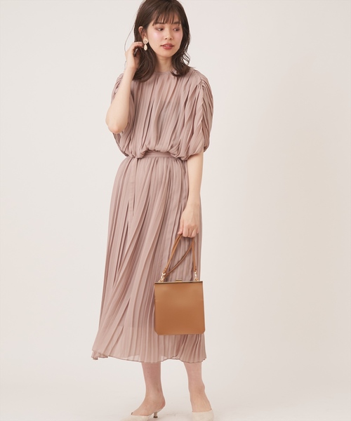 natural couture（ナチュラルクチュール）の「細ベルト付き総プリーツワンピース（ワンピース・レディース・ライトベージュ/ラベンダー/ボルドー/その他2/その他1・FREE）」の17枚目の写真