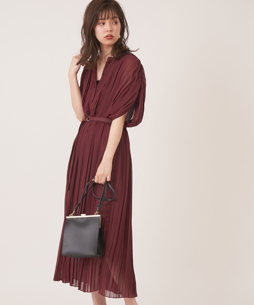 natural couture（ナチュラルクチュール）の「細ベルト付き総プリーツワンピース（ワンピース・レディース・ライトベージュ/ラベンダー/ボルドー/その他2/その他1・FREE）」の18枚目の写真