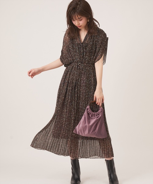 natural couture（ナチュラルクチュール）の「細ベルト付き総プリーツワンピース（ワンピース・レディース・ライトベージュ/ラベンダー/ボルドー/その他2/その他1・FREE）」の20枚目の写真