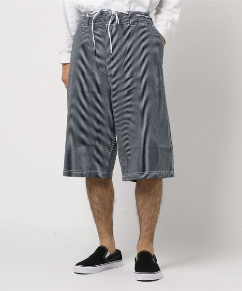 Dickies(ディッキーズ)の「【メンズ】【ユニセックス】ウエストタイコードヒッコリーショーツ(パンツ)」|インディゴブルー