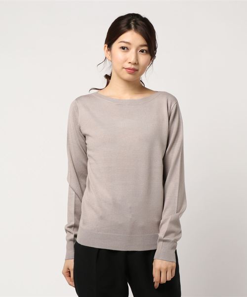 KOBE LETTUCE（コウベレタス）の「Vネックorボートネック選べるシンプルニット（ニット/セーター・レディース・チャコールグレー/ブラック/レッド/オフホワイト/ホワイト系その他/ブラック系その他/グレイッシュベージュ/チャコール/ブラウン系その他2/ブラウン系その他3/ブラウン系その他4/グリーン系その他2/ブラウン系その他/ベージュ系その他/グリーン系その他/バイオレット/パープル系その他/レッド系その他・2/1）」の12枚目の写真