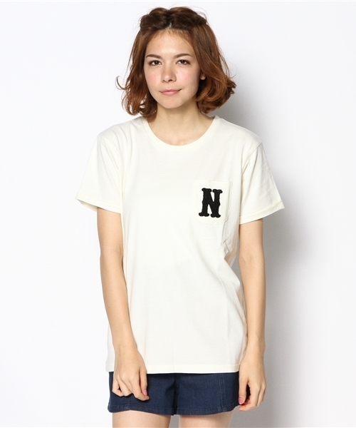 CIAOPANIC（チャオパニック）の「【Ciaopanic】さがらワッペン付ポケTee（Tシャツ/カットソー・レディース・ホワイト/グレー/ネイビー・FREE）」の11枚目の写真