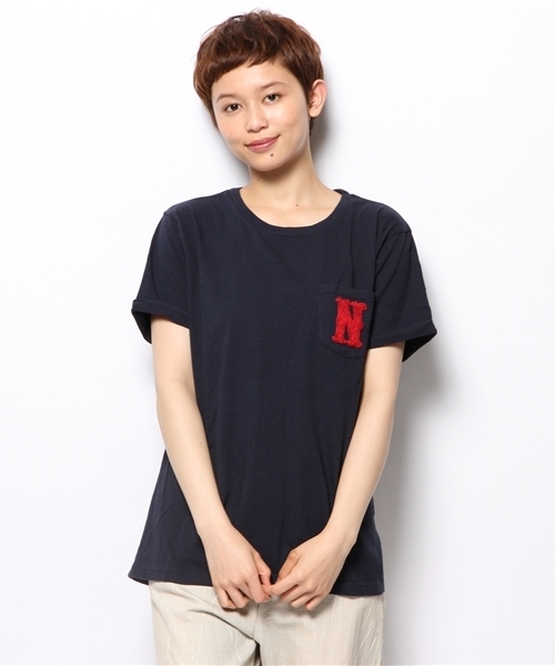 CIAOPANIC（チャオパニック）の「【Ciaopanic】さがらワッペン付ポケTee（Tシャツ/カットソー・レディース・ホワイト/グレー/ネイビー・FREE）」の12枚目の写真