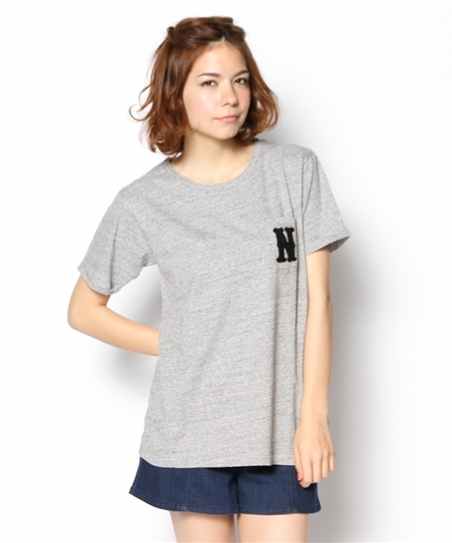 CIAOPANIC（チャオパニック）の「【Ciaopanic】さがらワッペン付ポケTee（Tシャツ/カットソー・レディース・ホワイト/グレー/ネイビー・FREE）」の13枚目の写真