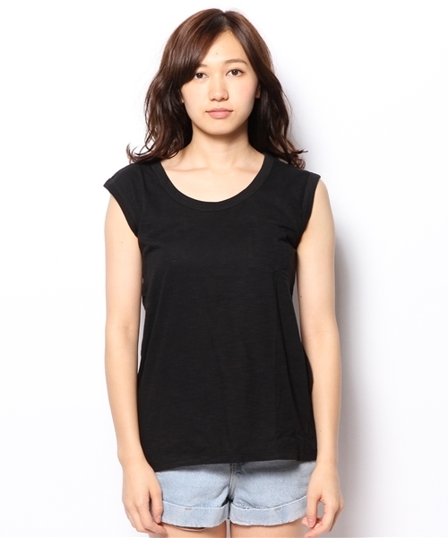 coen（コーエン）の「コットンスラブポケットTシャツ（Tシャツ/カットソー・レディース・ブラック/ホワイト/マスタード/ダークグリーン・フリー）」の14枚目の写真