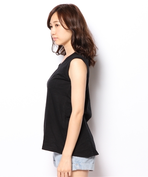 coen（コーエン）の「コットンスラブポケットTシャツ（Tシャツ/カットソー・レディース・ブラック/ホワイト/マスタード/ダークグリーン・フリー）」の15枚目の写真