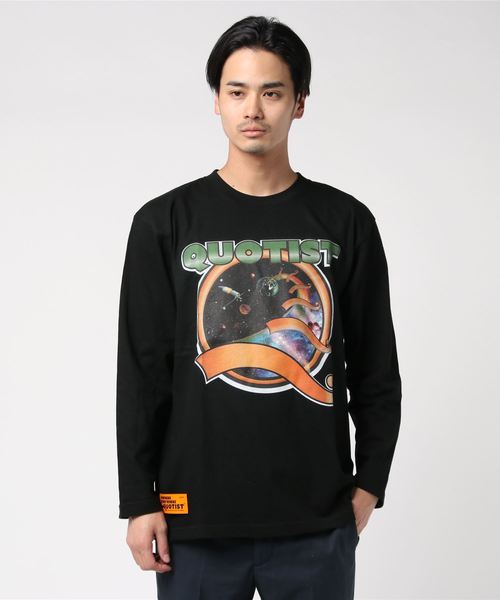 QUOTIST(クオティスト)の「SPACE LOGO L/S TEE(Tシャツ/カットソー・メンズ・パープル/ブラック・MEDIUM/LARGE/X-LARGE)」の1枚目の写真