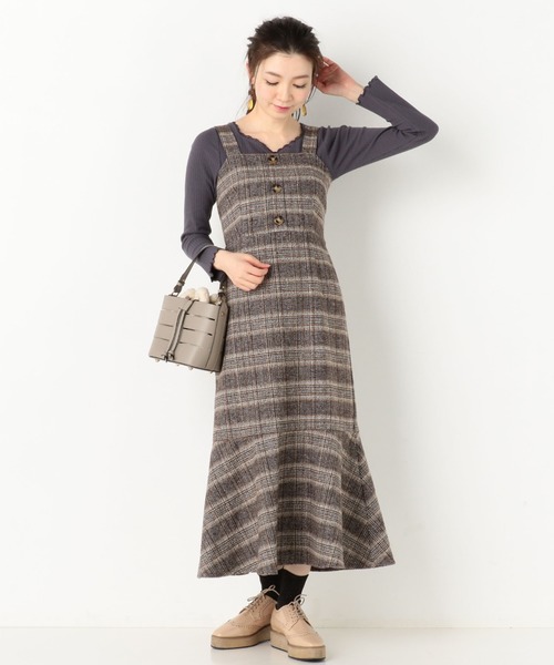 archives（アルシーヴ）の「ツイードジャンスカ（ジャンパースカート・レディース・ブラウン/ブラック/ベージュ・MEDIUM）」の9枚目の写真