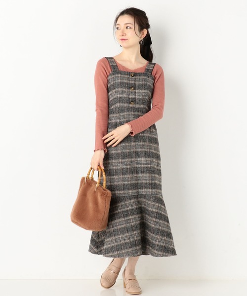 archives（アルシーヴ）の「ツイードジャンスカ（ジャンパースカート・レディース・ブラウン/ブラック/ベージュ・MEDIUM）」の13枚目の写真