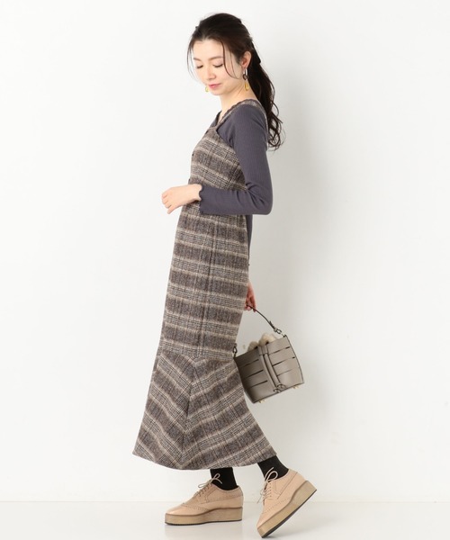 archives（アルシーヴ）の「ツイードジャンスカ（ジャンパースカート・レディース・ブラウン/ブラック/ベージュ・MEDIUM）」の8枚目の写真