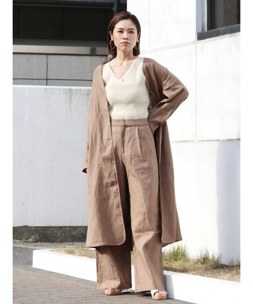 Ungrid（アングリッド）の「リネン混タックワイドパンツ（その他パンツ 