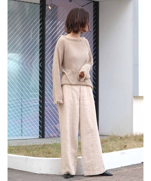Ungrid（アングリッド）の「リネン混タックワイドパンツ（その他パンツ 
