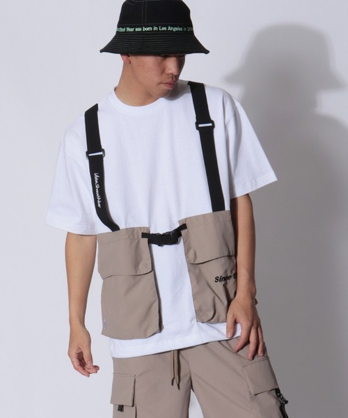 VISION STREET WEAR(ヴィジョンストリートウェア)の「VISION STREET WEAR 上下2点セットアップ ベスト付き半袖Tシャツ& ナイロンカーゴショーツ SETUP(Tシャツ/カットソー・メンズ・ブラック/オフホワイト/ベージュ/ブラック系その他・M/L/LL)」の17枚目の写真