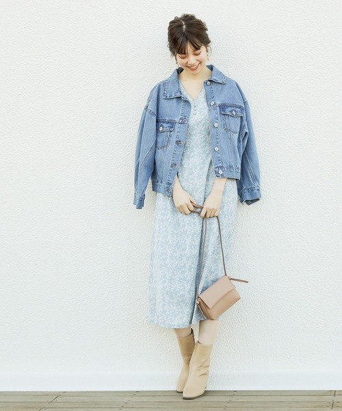 natural couture（ナチュラルクチュール）の「レトロ小花ワンピース（ワンピース・レディース・グレイッシュベージュ/サックスブルー/ピンク/その他1/その他2/その他3・FREE）」の4枚目の写真