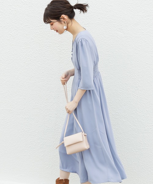 natural couture（ナチュラルクチュール）の「レトロ小花ワンピース（ワンピース・レディース・グレイッシュベージュ/サックスブルー/ピンク/その他1/その他2/その他3・FREE）」の13枚目の写真