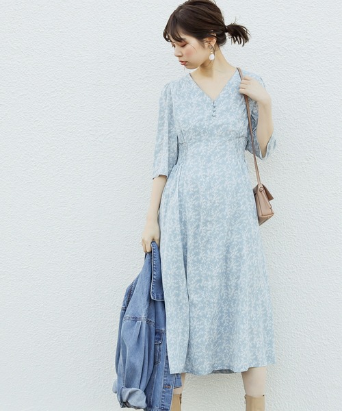 natural couture（ナチュラルクチュール）の「レトロ小花ワンピース（ワンピース・レディース・グレイッシュベージュ/サックスブルー/ピンク/その他1/その他2/その他3・FREE）」の14枚目の写真