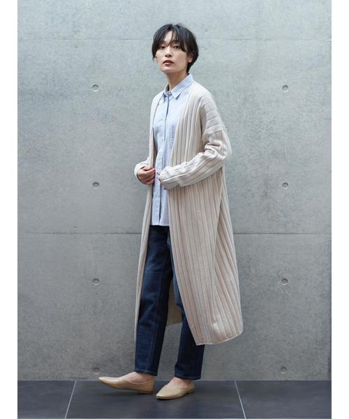 AMERICAN HOLIC(アメリカンホリック)の「針抜きリブロングニットニュアンスカーディガン*(カーディガン/ボレロ・レディース・ベージュ/ネイビー/ライトベージュ・MEDIUM/LARGE)」の17枚目の写真