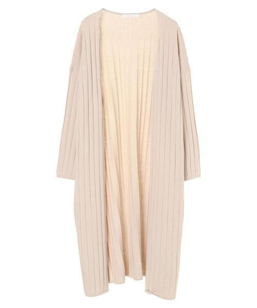 AMERICAN HOLIC(アメリカンホリック)の「針抜きリブロングニットニュアンスカーディガン*(カーディガン/ボレロ・レディース・ベージュ/ネイビー/ライトベージュ・MEDIUM/LARGE)」の10枚目の写真