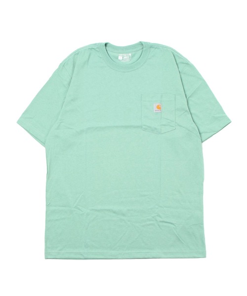 Carhartt（カーハート）の「carhartt/カーハート Workwear ビッグシルエット ポケット半袖 ロゴ Tシャツ ワッペン トップス（Tシャツ/カットソー・メンズ・エメラルドブルー/ブラック/ダークブラウン/ベージュ/ネイビー/グリーン/ヘザーグレー/バーガンディー/ヘザーチャコール/コバルトブルー/グレイッシュブルー/グリーン系その他/ホワイト/レッド系その他/グリーン系その他3/ピンク系その他2/オレンジ系その他/ブルー系その他/ブラウン系その他/ピンク系その他/ブルー系その他2/グリーン系その他2/イエロー系その他/オレンジ/ブルー系その他3/ブルー系その他4/レッド系その他2/グリーン系その他4/ライトイエロー/テラコッタ/ブルー系その他5/イエロー系その他2/グリーン系その他5/レッド系その他3/オレンジ系その他2/ブルー系その他6・SMALL/MEDIUM/LARGE/X-LARGE/XX-LARGE）」の13枚目の写真
