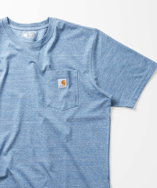 Carhartt（カーハート）の「carhartt/カーハート Workwear ビッグシルエット ポケット半袖 ロゴ Tシャツ ワッペン トップス（Tシャツ/カットソー・メンズ・エメラルドブルー/ブラック/ダークブラウン/ベージュ/ネイビー/グリーン/ヘザーグレー/バーガンディー/ヘザーチャコール/コバルトブルー/グレイッシュブルー/グリーン系その他/ホワイト/レッド系その他/グリーン系その他3/ピンク系その他2/オレンジ系その他/ブルー系その他/ブラウン系その他/ピンク系その他/ブルー系その他2/グリーン系その他2/イエロー系その他/オレンジ/ブルー系その他3/ブルー系その他4/レッド系その他2/グリーン系その他4/ライトイエロー/テラコッタ/ブルー系その他5/イエロー系その他2/グリーン系その他5/レッド系その他3/オレンジ系その他2/ブルー系その他6・SMALL/MEDIUM/LARGE/X-LARGE/XX-LARGE）」の20枚目の写真