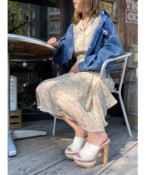 one way（ワンウェイ）の「シアーフラワー開襟ワンピース（ワンピース・レディース・ブラック/ベージュ・FREE）」の16枚目の写真