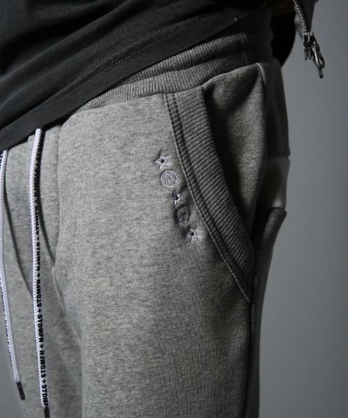 STUD MUFFIN（スタッドマフィン）の「mp8102-ウルトラブッシュ スターパッチワーク ラインリブパンツ（スウェットパンツ・メンズ・ブラック/キャメル/杢グレー・2/3/4）」の20枚目の写真