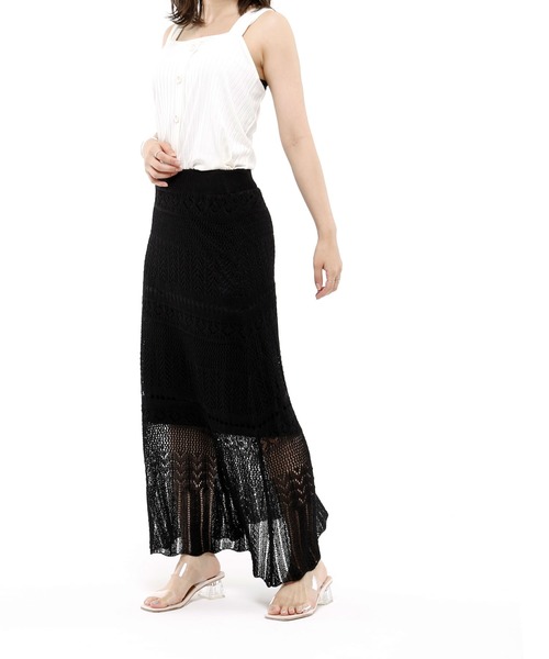 Riberry（リベリー）の「透かし編ロングスカート（スカート・レディース・ブラック/ベージュ/アイボリー/モカ・MEDIUM）」の10枚目の写真