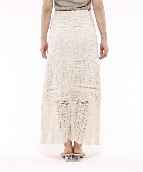 Riberry（リベリー）の「透かし編ロングスカート（スカート・レディース・ブラック/ベージュ/アイボリー/モカ・MEDIUM）」の15枚目の写真