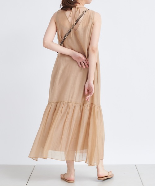 DouDou（ドゥドゥ）の「バックリボン切替ワンピース（ワンピース・レディース・ブラック/ベージュ・FREE）」の2枚目の写真