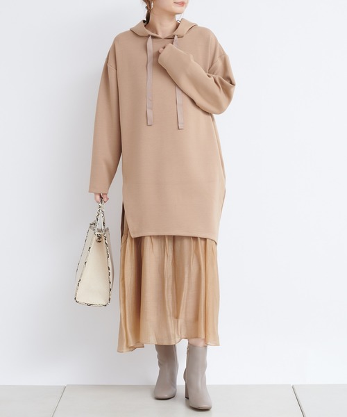 DouDou（ドゥドゥ）の「バックリボン切替ワンピース（ワンピース・レディース・ブラック/ベージュ・FREE）」の18枚目の写真