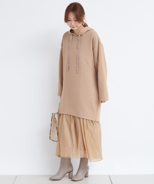 DouDou（ドゥドゥ）の「バックリボン切替ワンピース（ワンピース・レディース・ブラック/ベージュ・FREE）」の11枚目の写真