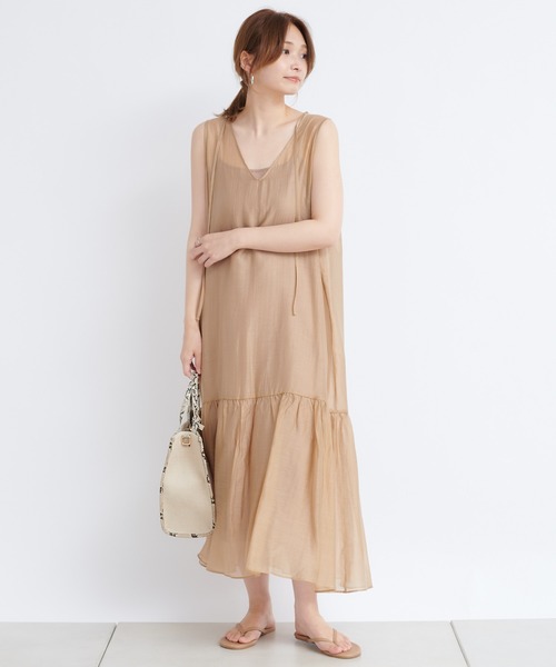 DouDou（ドゥドゥ）の「バックリボン切替ワンピース（ワンピース・レディース・ブラック/ベージュ・FREE）」の15枚目の写真