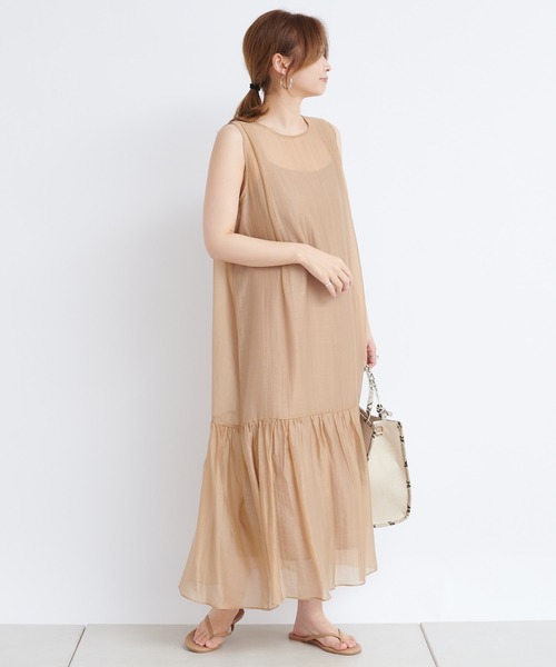 DouDou（ドゥドゥ）の「バックリボン切替ワンピース（ワンピース・レディース・ブラック/ベージュ・FREE）」の19枚目の写真