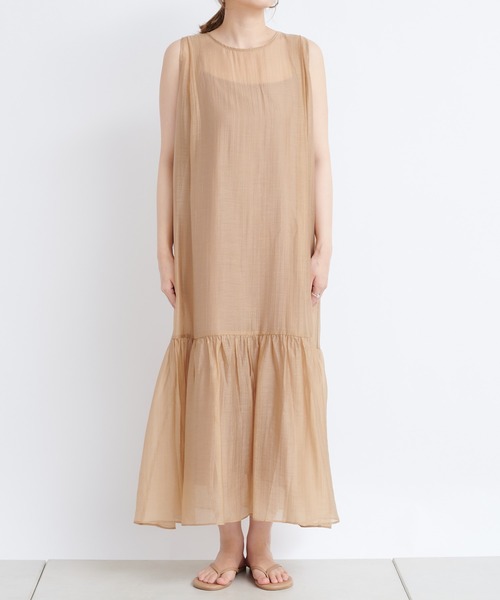 DouDou（ドゥドゥ）の「バックリボン切替ワンピース（ワンピース・レディース・ブラック/ベージュ・FREE）」の12枚目の写真