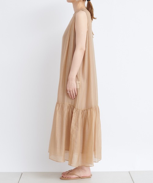 DouDou（ドゥドゥ）の「バックリボン切替ワンピース（ワンピース・レディース・ブラック/ベージュ・FREE）」の9枚目の写真