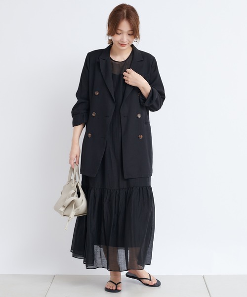 DouDou（ドゥドゥ）の「バックリボン切替ワンピース（ワンピース・レディース・ブラック/ベージュ・FREE）」の20枚目の写真