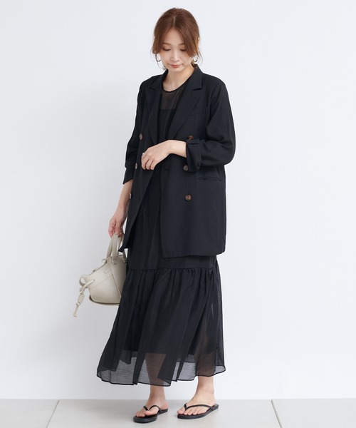 DouDou（ドゥドゥ）の「バックリボン切替ワンピース（ワンピース・レディース・ブラック/ベージュ・FREE）」の13枚目の写真