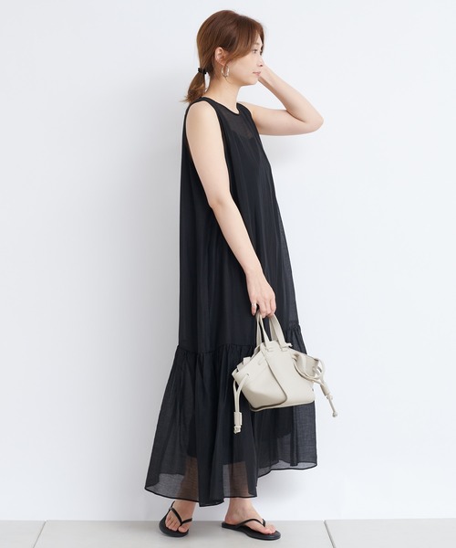 DouDou（ドゥドゥ）の「バックリボン切替ワンピース（ワンピース・レディース・ブラック/ベージュ・FREE）」の17枚目の写真