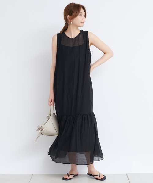 DouDou（ドゥドゥ）の「バックリボン切替ワンピース（ワンピース・レディース・ブラック/ベージュ・FREE）」の10枚目の写真