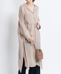 DouDou | キュプラ開襟シャツワンピース(シャツワンピース)