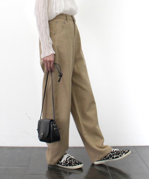 STYLEBLOCK（スタイルブロック）の「ハイウエストストレートパンツ（その他パンツ・レディース・カーキ/グレイッシュベージュ/ブラック/ベージュ・M）」の8枚目の写真