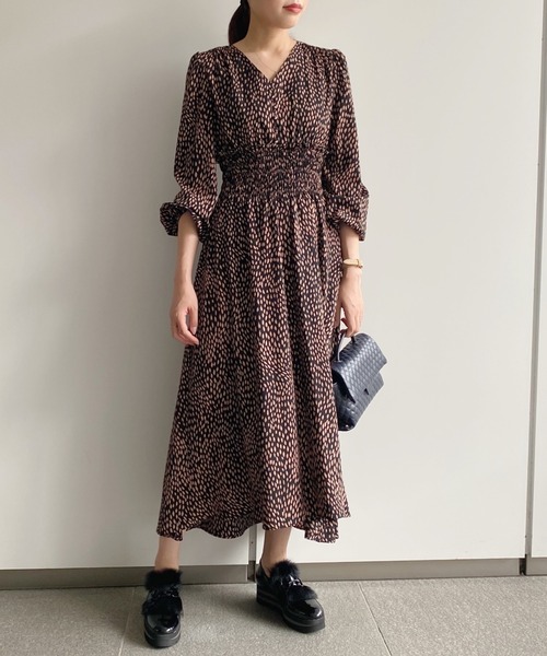 LOUNGEDRESS（ラウンジドレス）の「レオパードプリントワンピース（ワンピース・レディース・ブラック/ネイビー・FREE）」の9枚目の写真