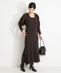 VERMEIL par iena | 【CASA FLINE/カーサフライン】ショートカーデセット ニットワンピース(ワンピース)