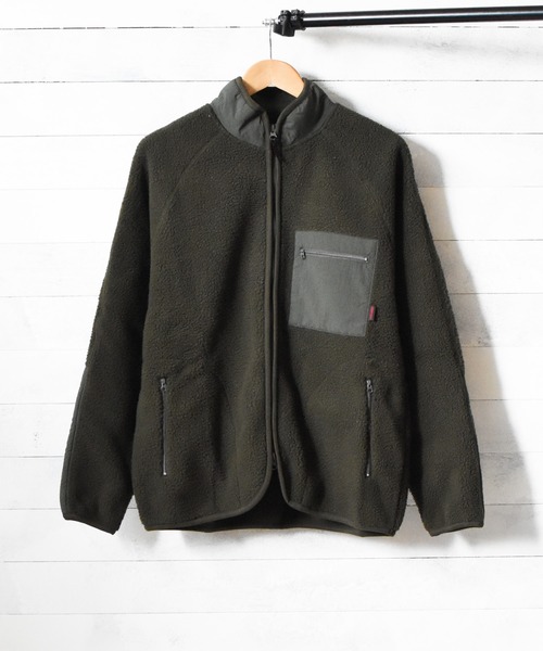 Gramicci（グラミチ）の「【63】【GRAMICCI】BOA FLEECE JACKET（ブルゾン・メンズ・ベージュ/オリーブ/ブラック・MEDIUM/X-LARGE/LARGE/XX-LARGE/SMALL）」の3枚目の写真