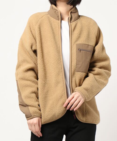 Gramicci（グラミチ）の「【63】【GRAMICCI】BOA FLEECE JACKET（ブルゾン・メンズ・ベージュ/オリーブ/ブラック・MEDIUM/X-LARGE/LARGE/XX-LARGE/SMALL）」の4枚目の写真
